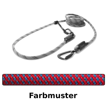 EASYLONG Hundeleine TWIST - L - 2m - roter Swirl mit blau